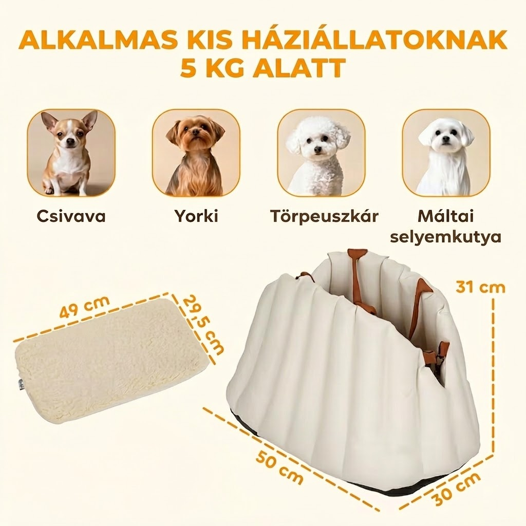 Kutyahordozó – Krém Fehér