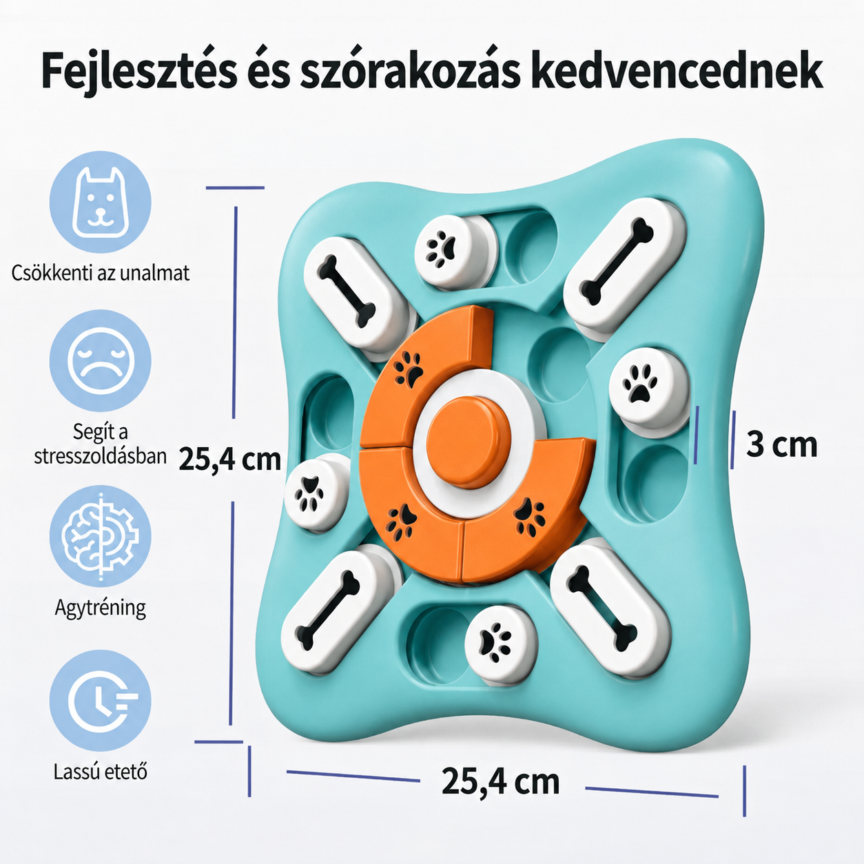 Készségfejlesztő Kutyajáték - Türkiz–narancs