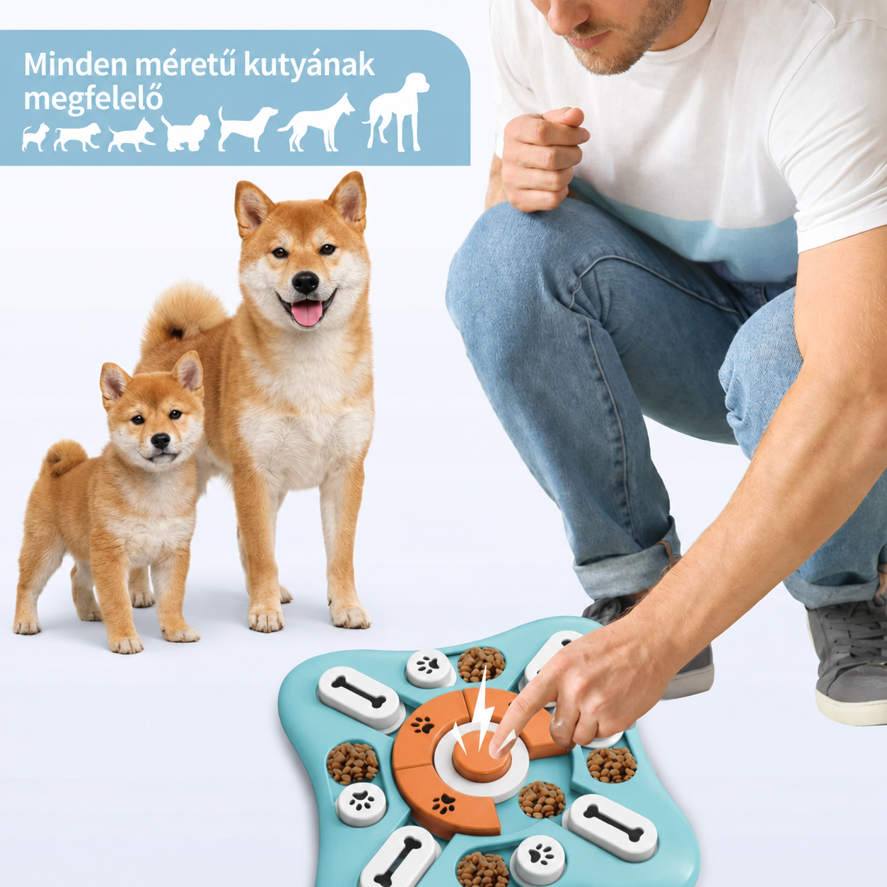 Készségfejlesztő Kutyajáték - Türkiz–narancs