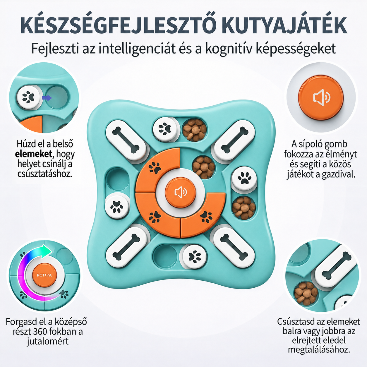 Készségfejlesztő Kutyajáték - Türkiz–narancs