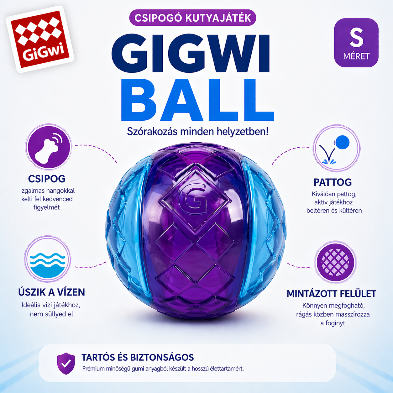 GiGwi Ball - Kék-Lila