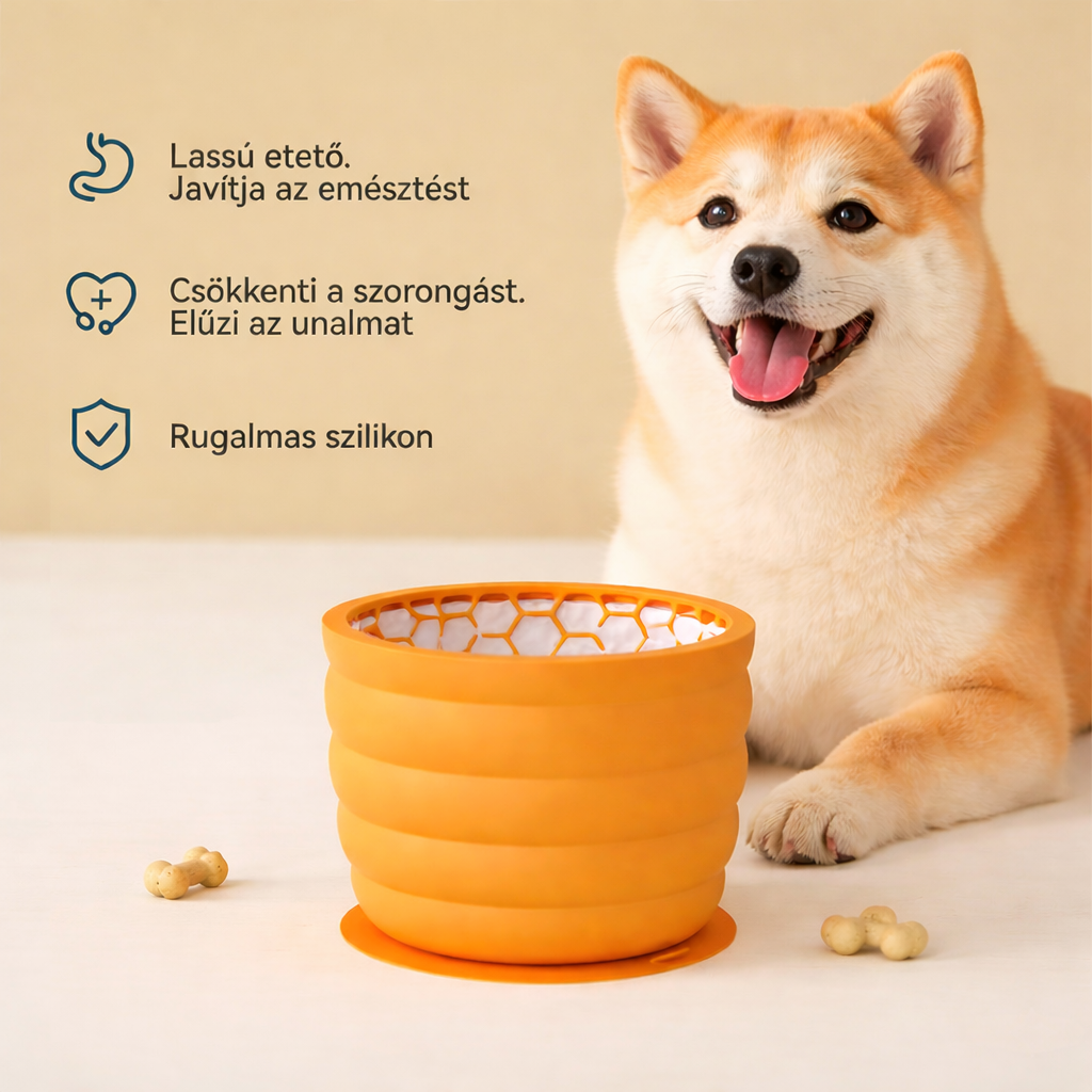 Tapadókorongos Nyalogató Pohár - Narancs