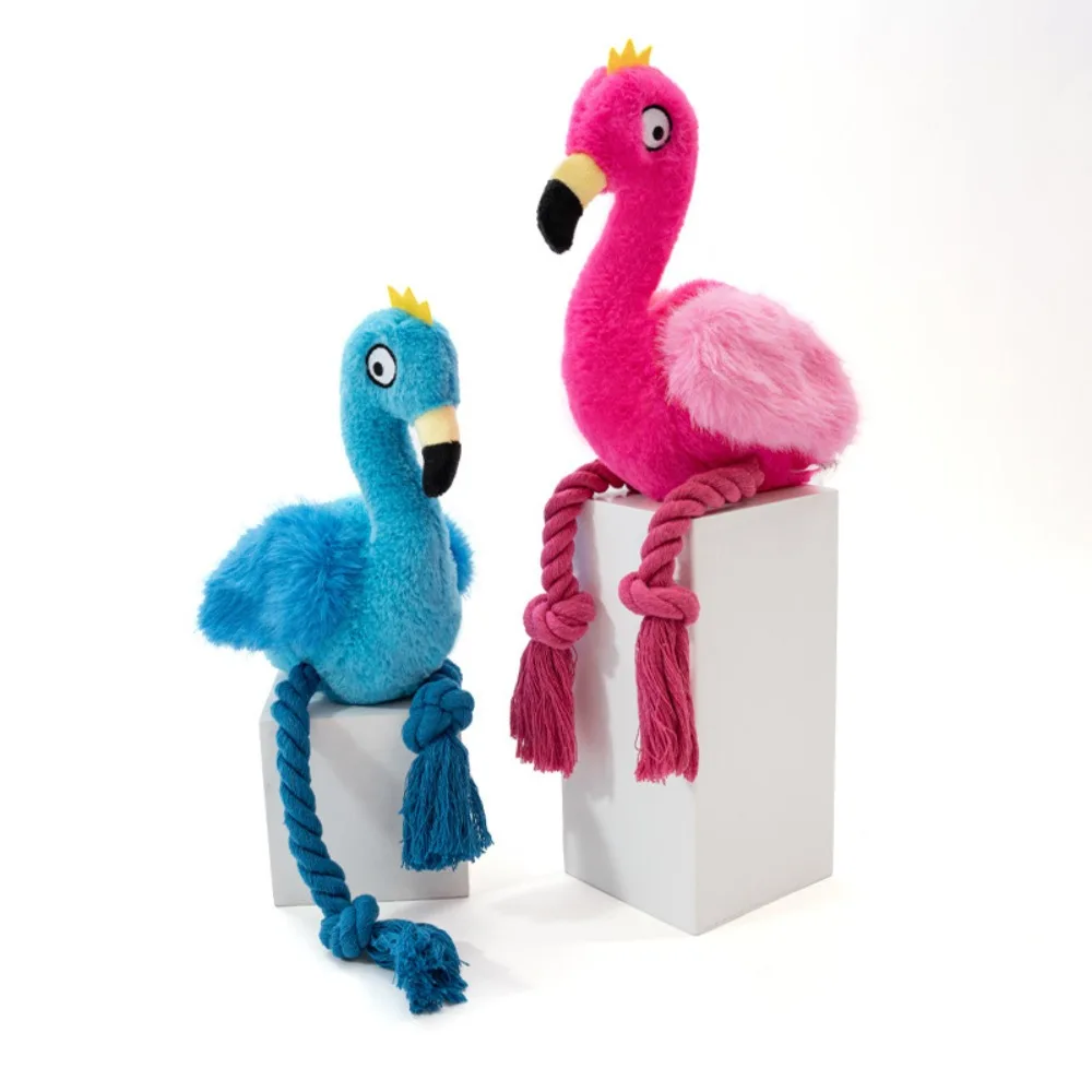 Flamingó Plüss Köteles Játék - Kék