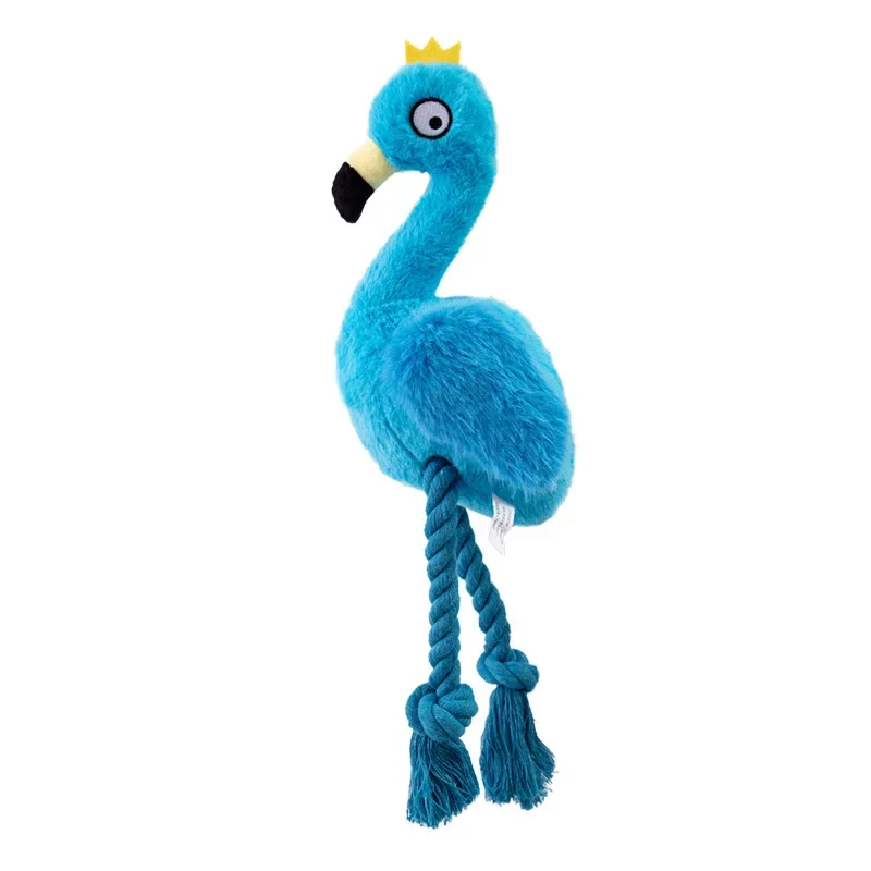 Flamingó Plüss Köteles Játék - Kék