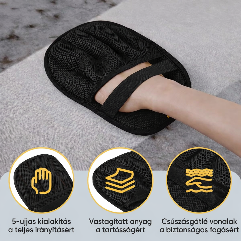 5 Ujjas Szőreltávolító Kesztyű - Fekete