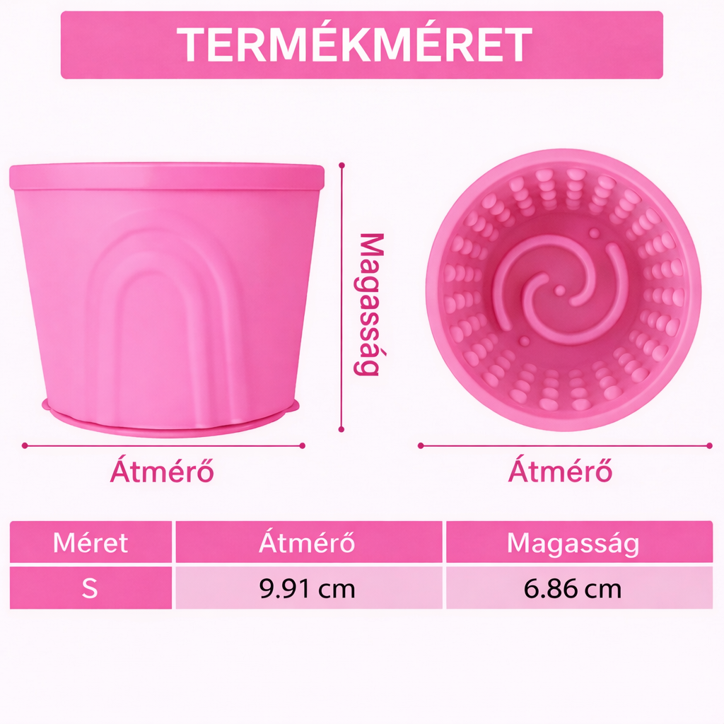 Tapadókorongos Nyalogató Pohár - Pink