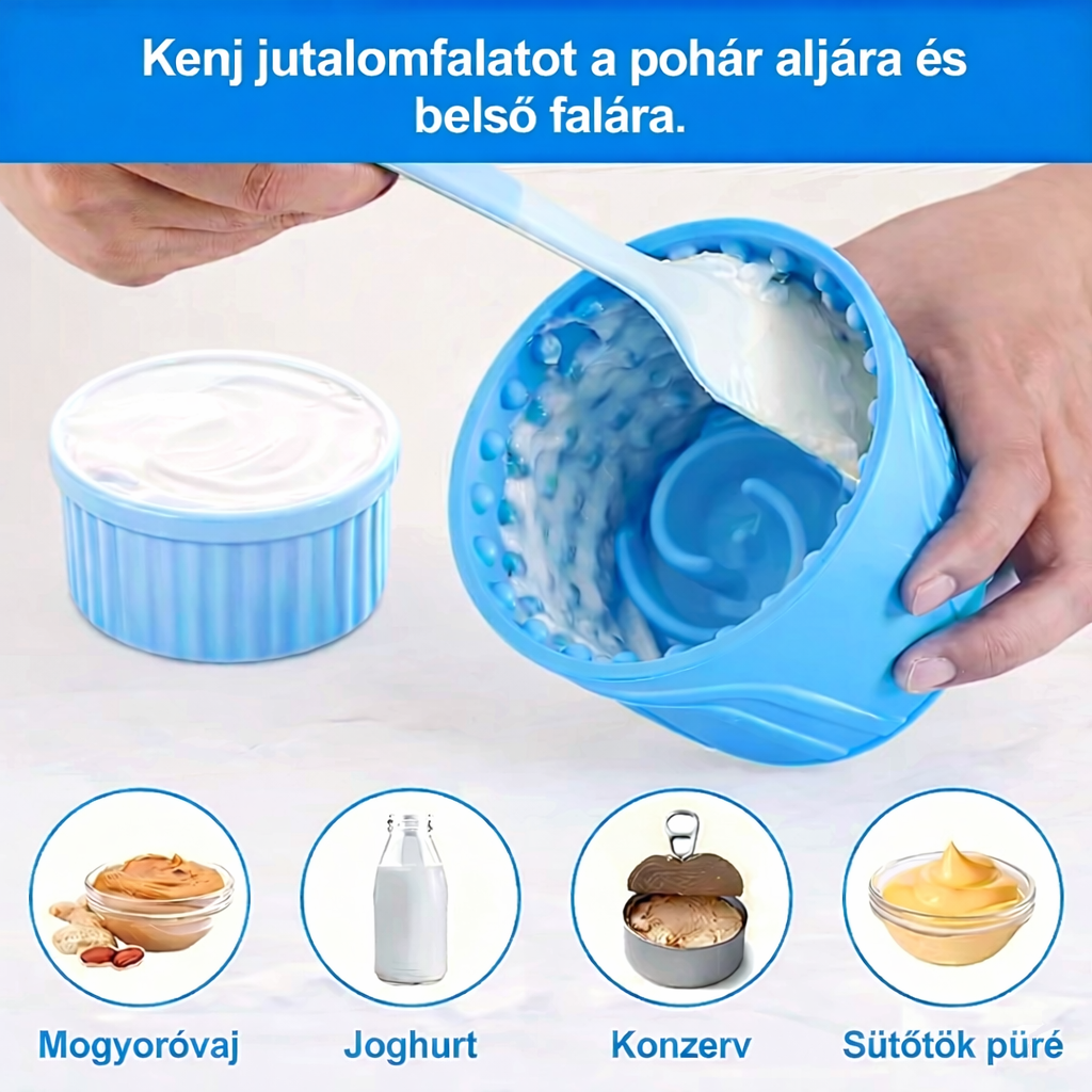 Tapadókorongos Nyalogató Pohár - Kék
