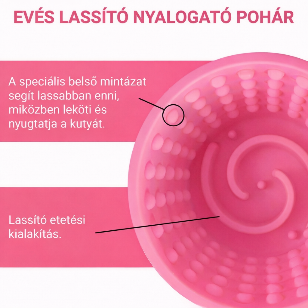 Tapadókorongos Nyalogató Pohár - Pink