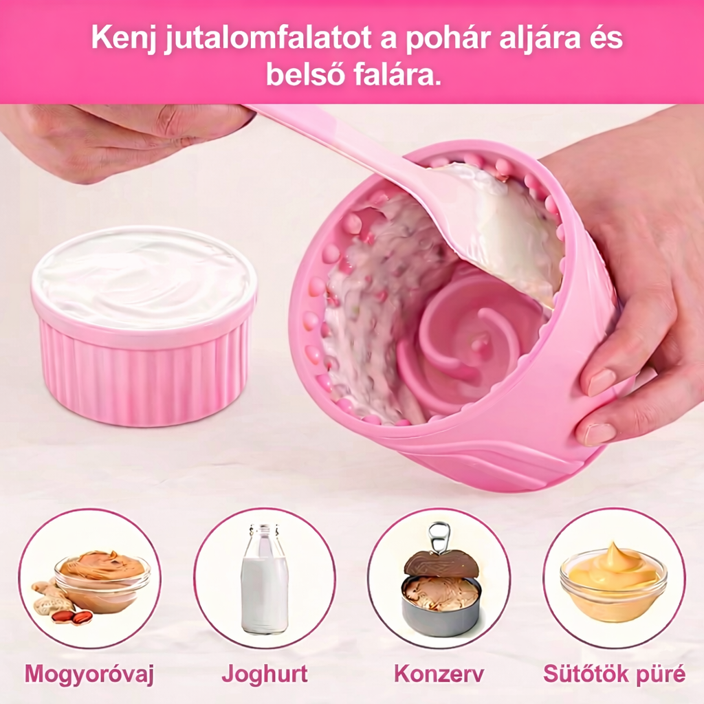 Tapadókorongos Nyalogató Pohár - Pink