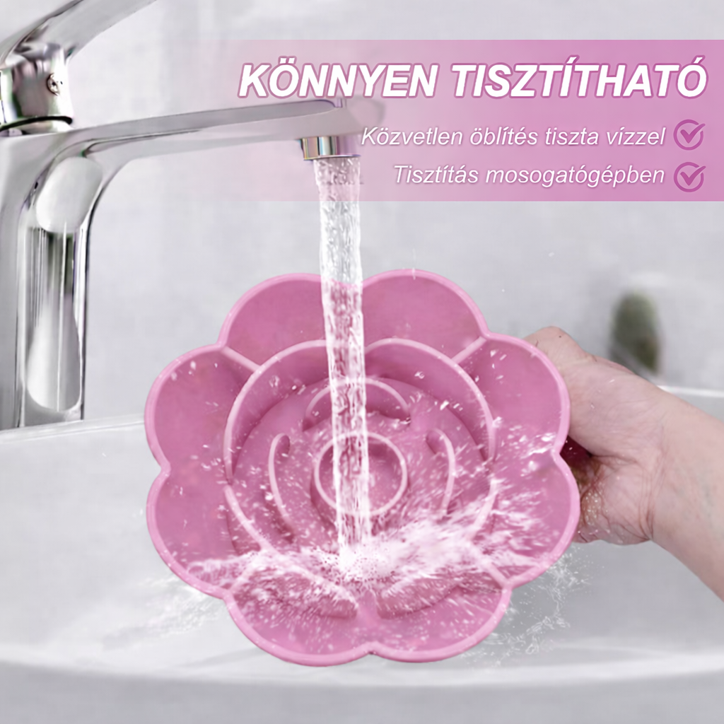 Tapadókorongos Lassító Etetőtál - Rózsaszín