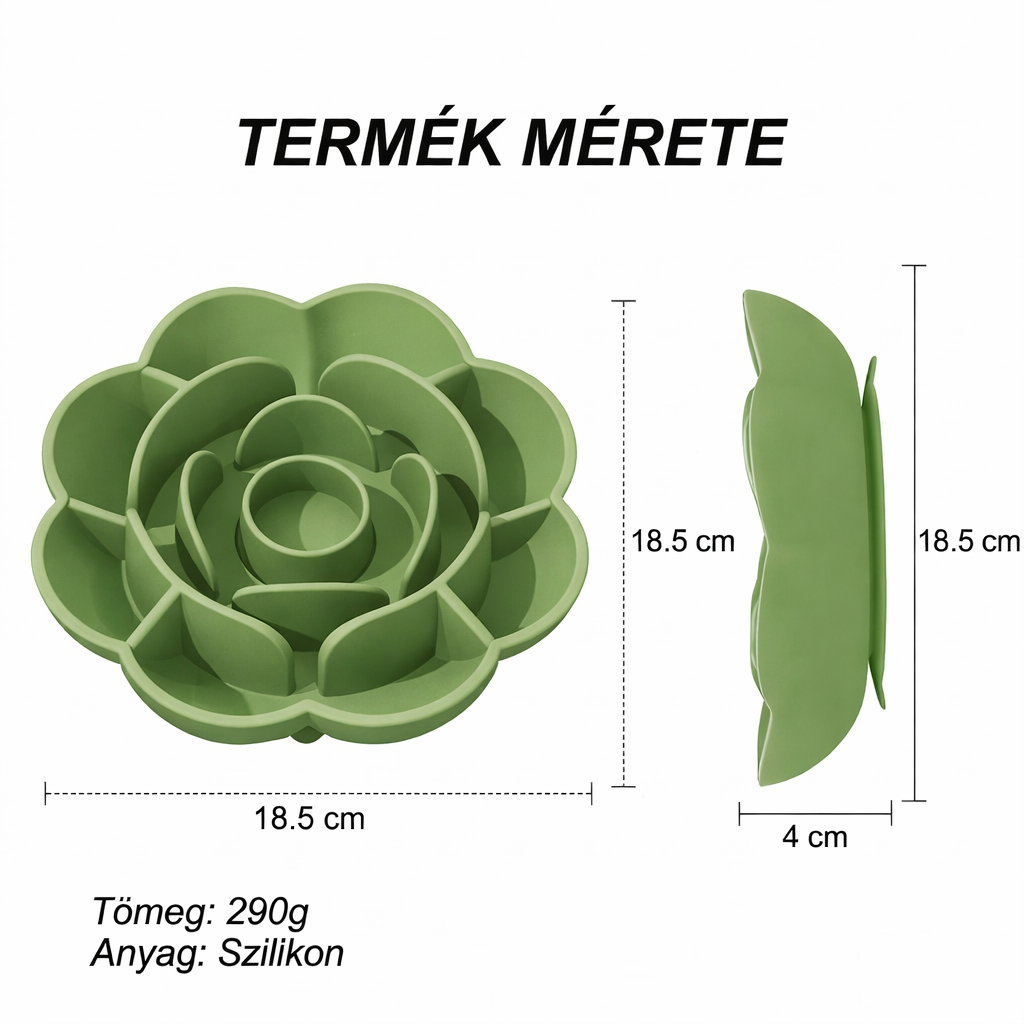Tapadókorongos Lassító Etetőtál - Zöld
