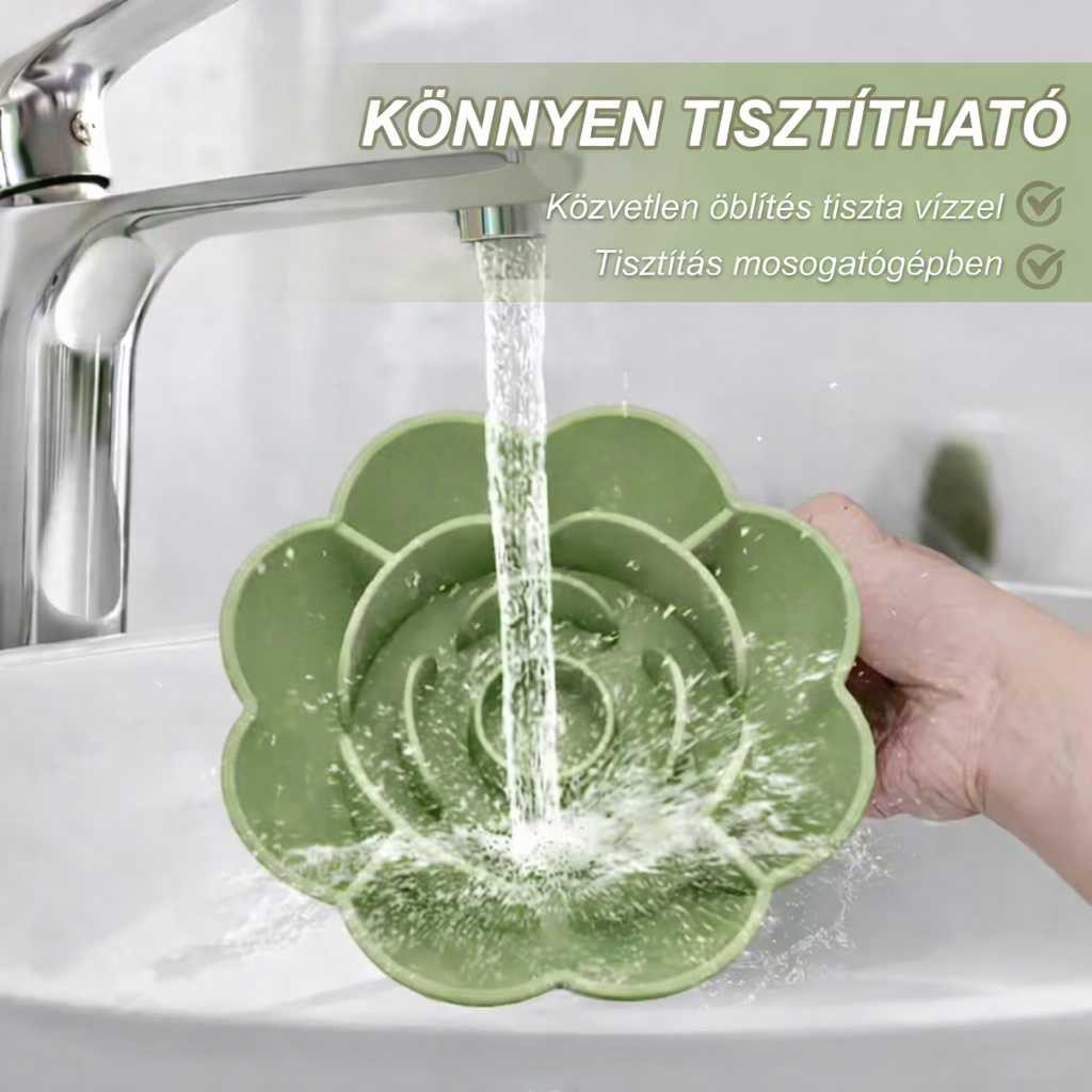 Tapadókorongos Lassító Etetőtál - Zöld